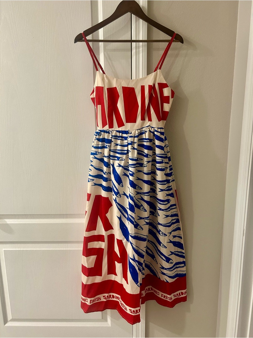Nice To Meet You Red & Blue Graphic Sundress